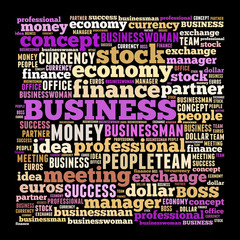 Business related word cloud illustration