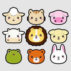 Vector animal head icons