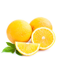 Oranges with leaves