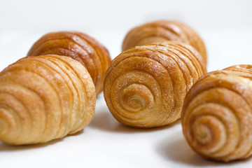 isolated breakfast croissants