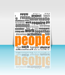 business marketing communication word. flyer or presentation