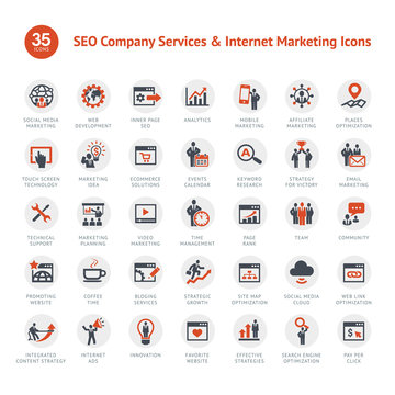 Set of SEO and Marketing icons