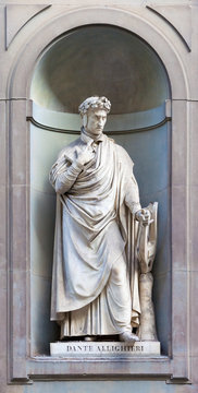 stone statue of Dante Alighieri
