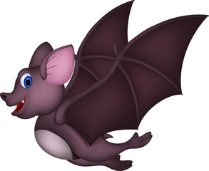 Cute Cartoon bat flying