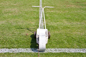 Painting lines football on the field