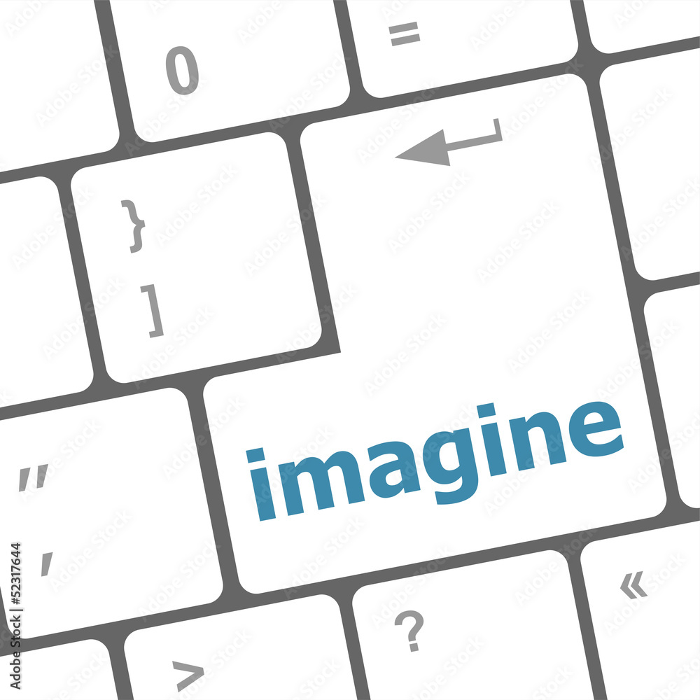 Poster imagine word on computer pc keyboard key