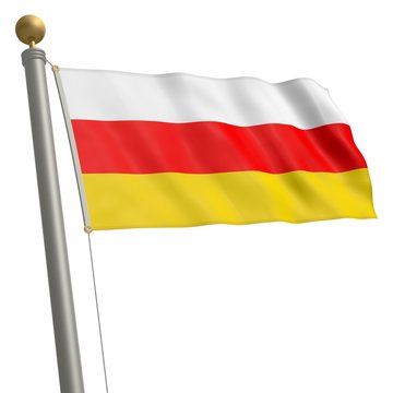 Die Flagge von S&uuml;dossetien flattert am Fahnenmast