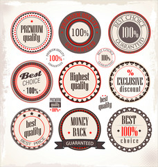 Obraz premium Vector set of vintage PREMIUM QUALITY labels