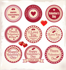 Set of Valentine's day love labels