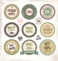 Vector set of vintage PREMIUM QUALITY labels