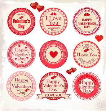Set of valentine's day love labels