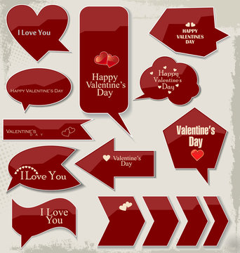 Valentine's day bubbles and labels vector design