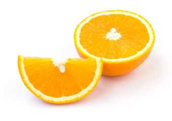 Slices of Orange Isolated on White Background