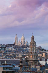 Fototapeta na wymiar The Basilica of the Sacred Heart - Sacre coeur, Paris at sunrise