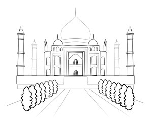 Taj Mahal vector sketch - 52321231