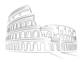 Colosseum Rome - vector sketch