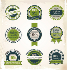 Collection of Premium Quality and Guarantee Labels