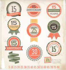 Naklejka premium Anniversary sign collection, retro design
