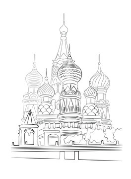 Moscow Cityscape - St.  Basil's Cathedral (Red Square)