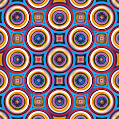 Fototapeta premium Colorful symmetrical abstract circle shapes pattern.