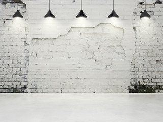 grungy wall with lamps