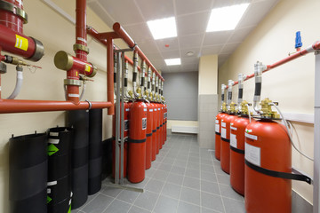Overview of a powerful industrial fire extinguishing system.
