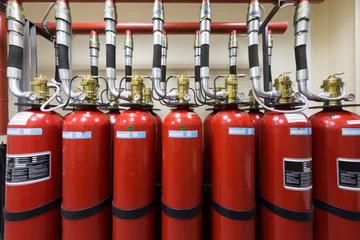 Photo sur Plexiglas Bâtiment industriel Powerful industrial fire extinguishing system.
