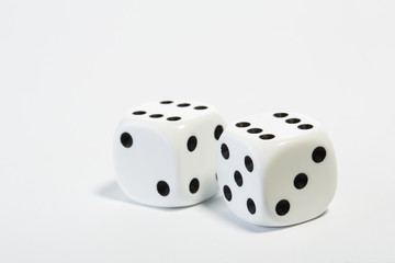 Würfel, Paar, weiß 66
