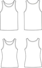 Vector illustration of men's and women's singlets