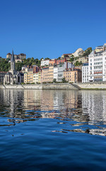 view of Lyon and Saone River