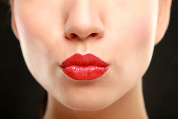 Fototapeta premium Makeup.Professional Make-up. Lipgloss. Lipstick