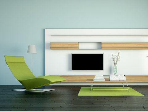 Wohndesign - grüner Sessel