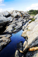 Beautiful rocky shore in Norway