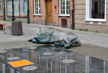 Fragment of the fountain of Four Quarters in Gdansk, Poland