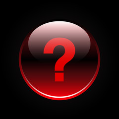 Red glossy question mark sign