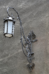 Decorative lamp on a building wall in Gdansk, Poland