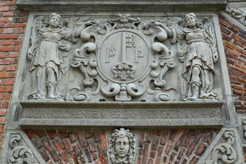 Bas-relief on St. Peter and Pavel's church in Gdansk, Poland