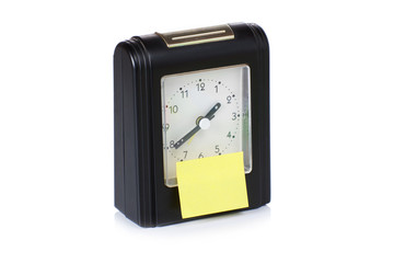 Modern alarm clock with sticky paper