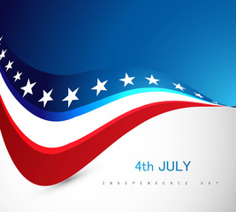 Obraz na płótnie Canvas American Flag 4th july independence day wave illustration
