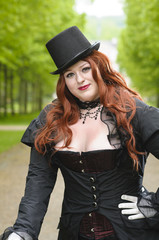 Plus size with black top-hat