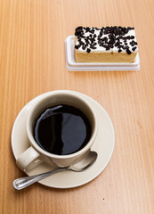 Black coffee with cake
