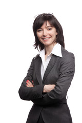 woman in black suit
