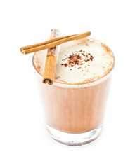 Iced blended frappe coffee on white background