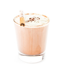 Iced blended frappe coffee isolated on white background