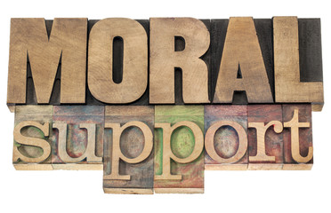 moral support in wood type