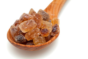 brown caramelized sugar on white background