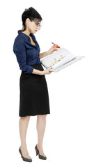Business Woman Reading File