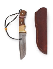 knife with leather sheath
