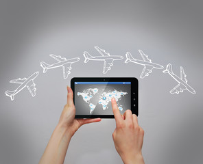 Businessman pressing an imaginary button