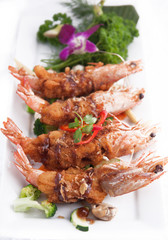 Deep fried prawn with Tamarind sauce